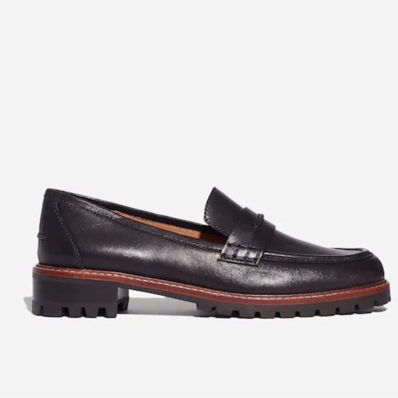 Madewell Shoes - Madewell The Corinne Lugsole Classic Black Leather Loafer women’s Size 8